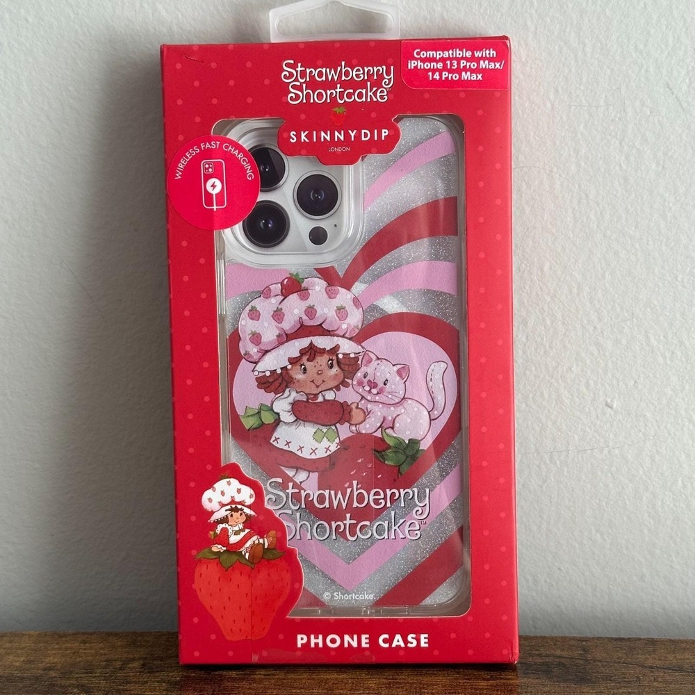 New Strawberry Shortcake Skinnydip iPhone 13/14 Pro Max Phone Case Hearts Red